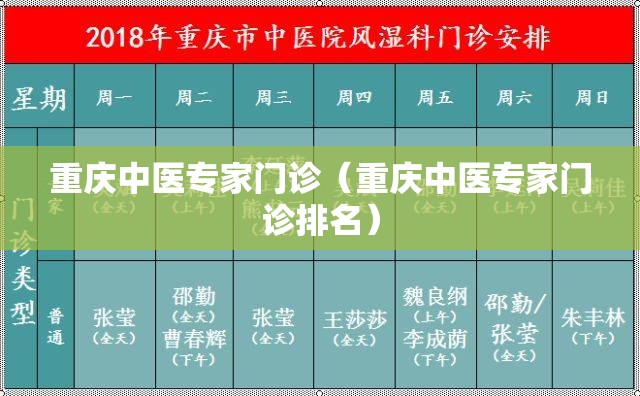 重庆中医专家门诊（重庆中医专家门诊排名）