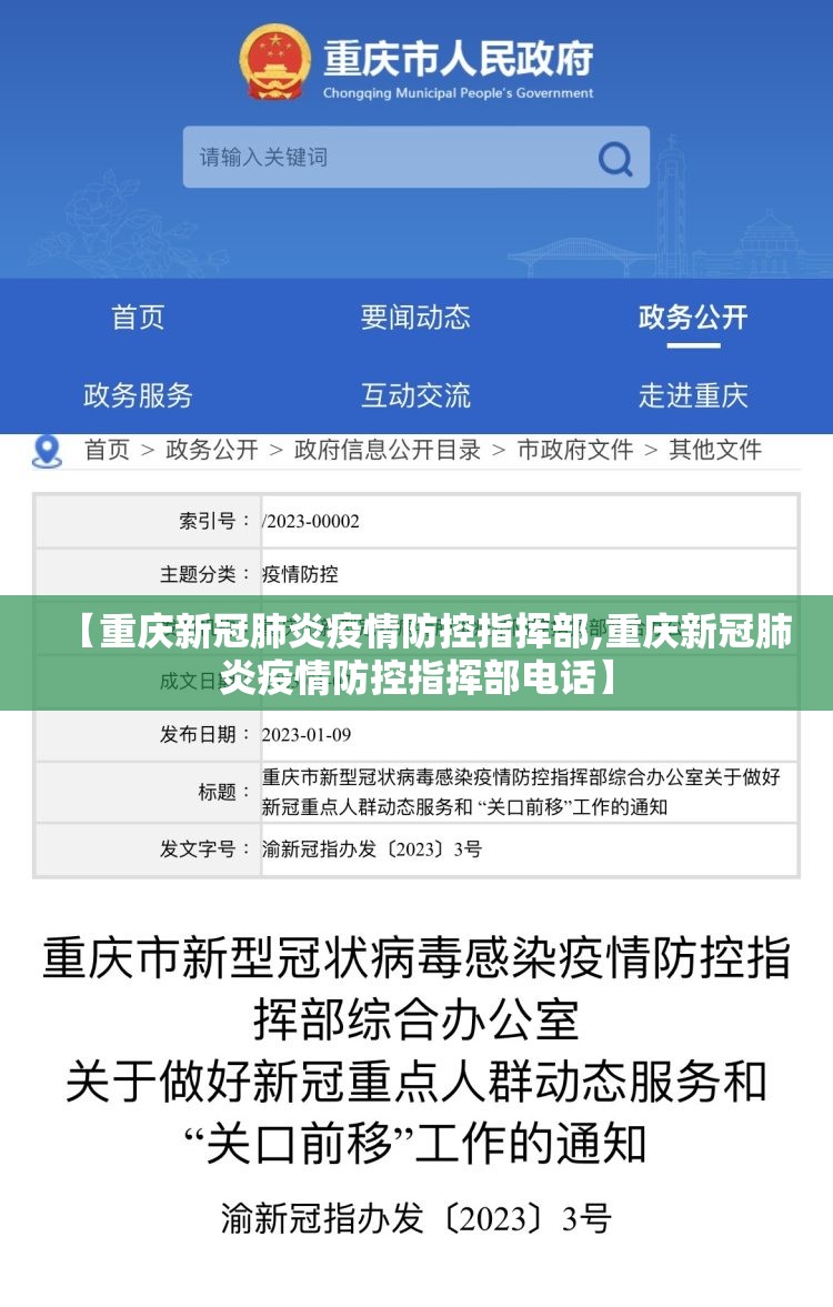 【重庆新冠肺炎疫情防控指挥部,重庆新冠肺炎疫情防控指挥部电话】