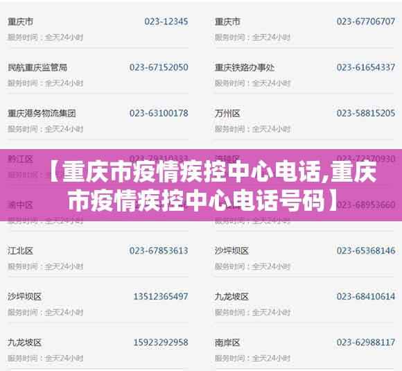 【重庆市疫情疾控中心电话,重庆市疫情疾控中心电话号码】