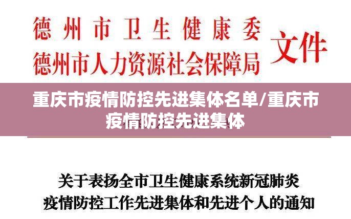 重庆市疫情防控先进集体名单/重庆市疫情防控先进集体