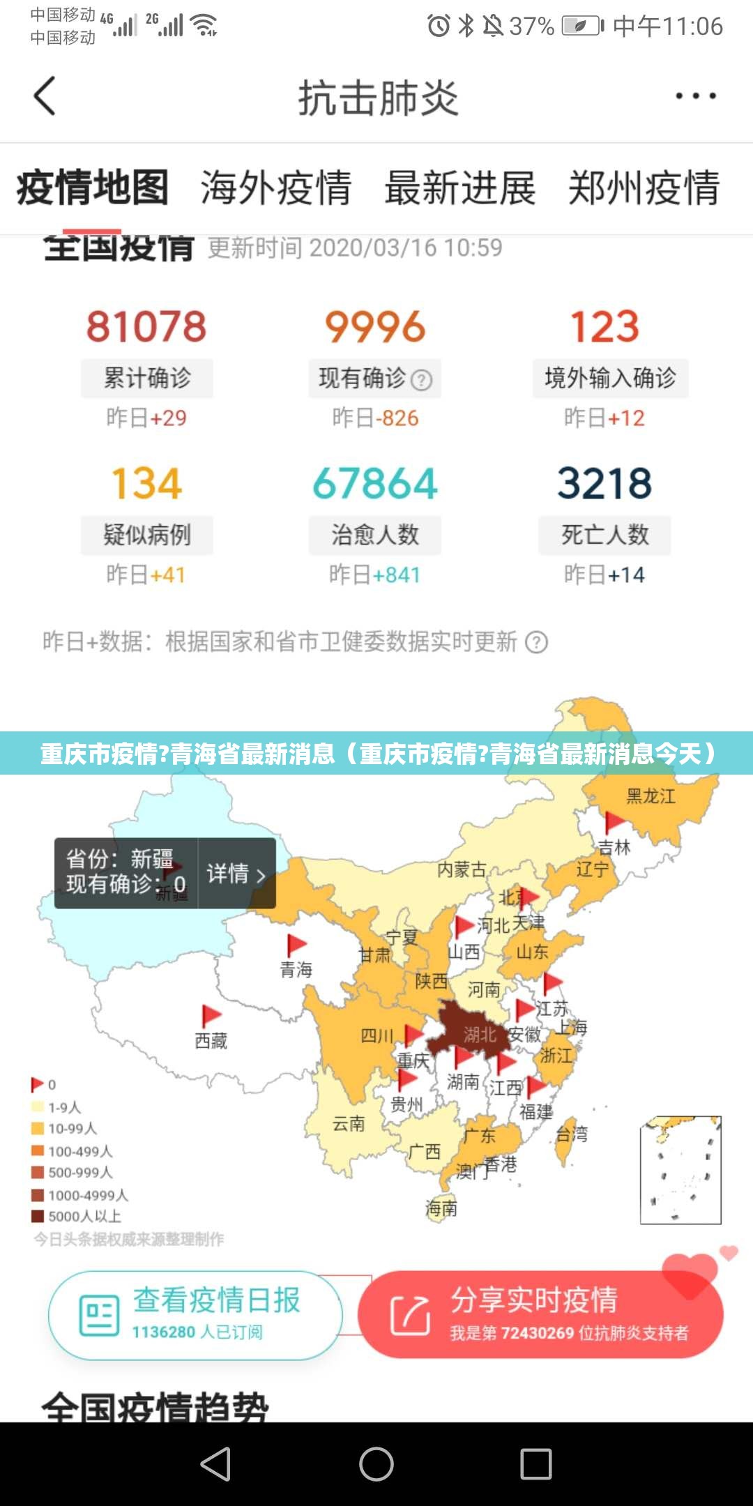 重庆市疫情?青海省最新消息（重庆市疫情?青海省最新消息今天）