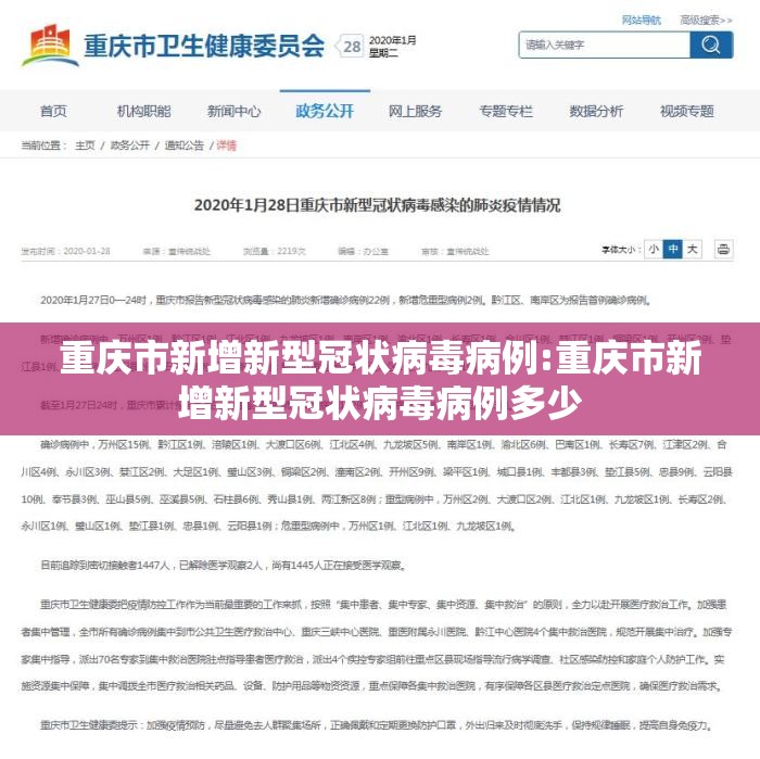 重庆市新增新型冠状病毒病例:重庆市新增新型冠状病毒病例多少