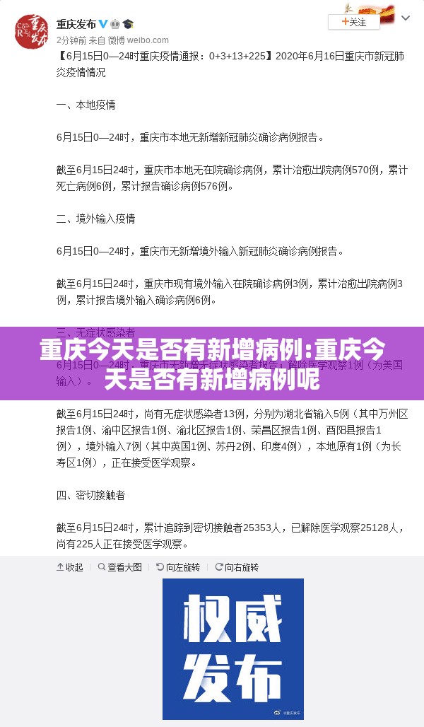 重庆今天是否有新增病例:重庆今天是否有新增病例呢