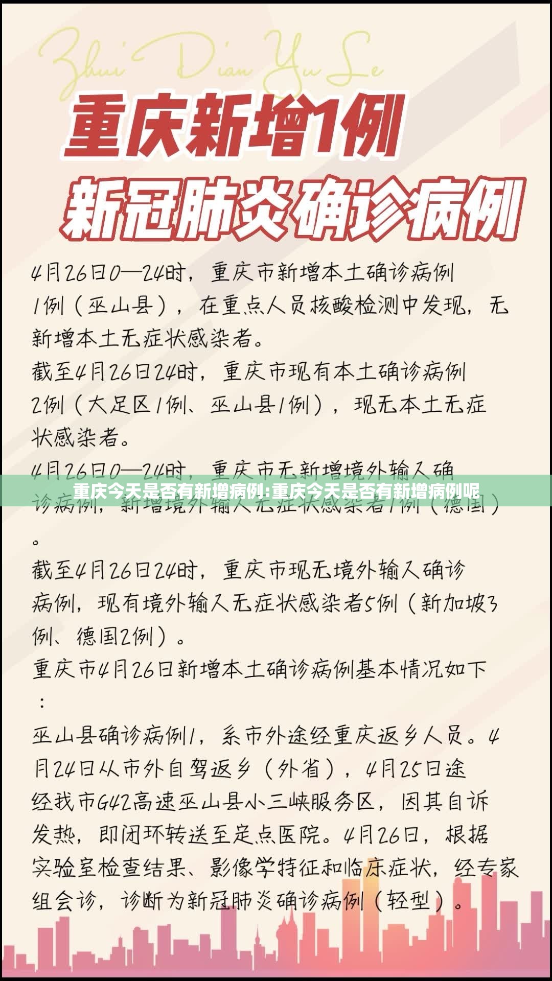 重庆今天是否有新增病例:重庆今天是否有新增病例呢
