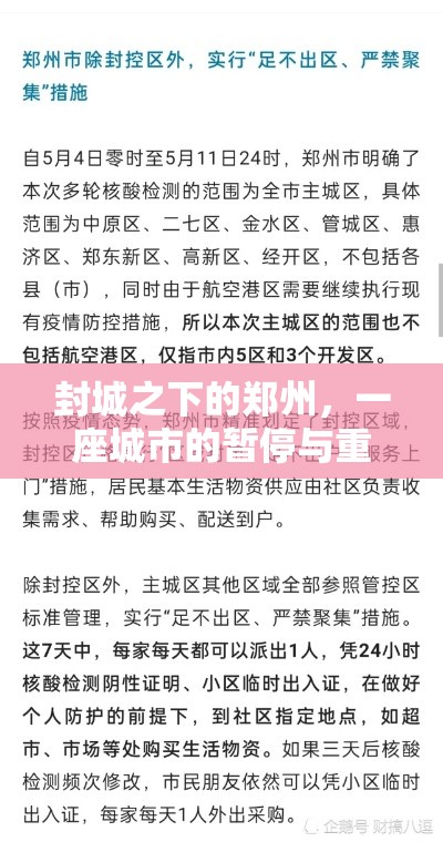 封城之下的郑州，一座城市的暂停与重启