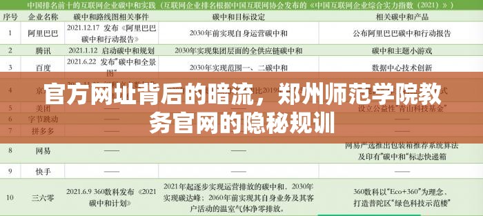 官方网址背后的暗流，郑州师范学院教务官网的隐秘规训