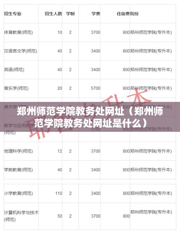 郑州师范学院教务处网址（郑州师范学院教务处网址是什么）