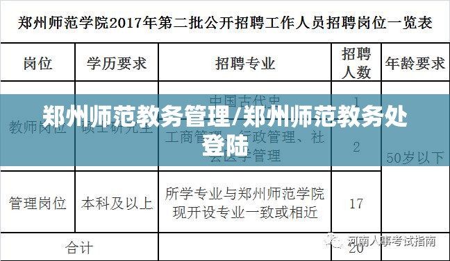 郑州师范教务管理/郑州师范教务处登陆