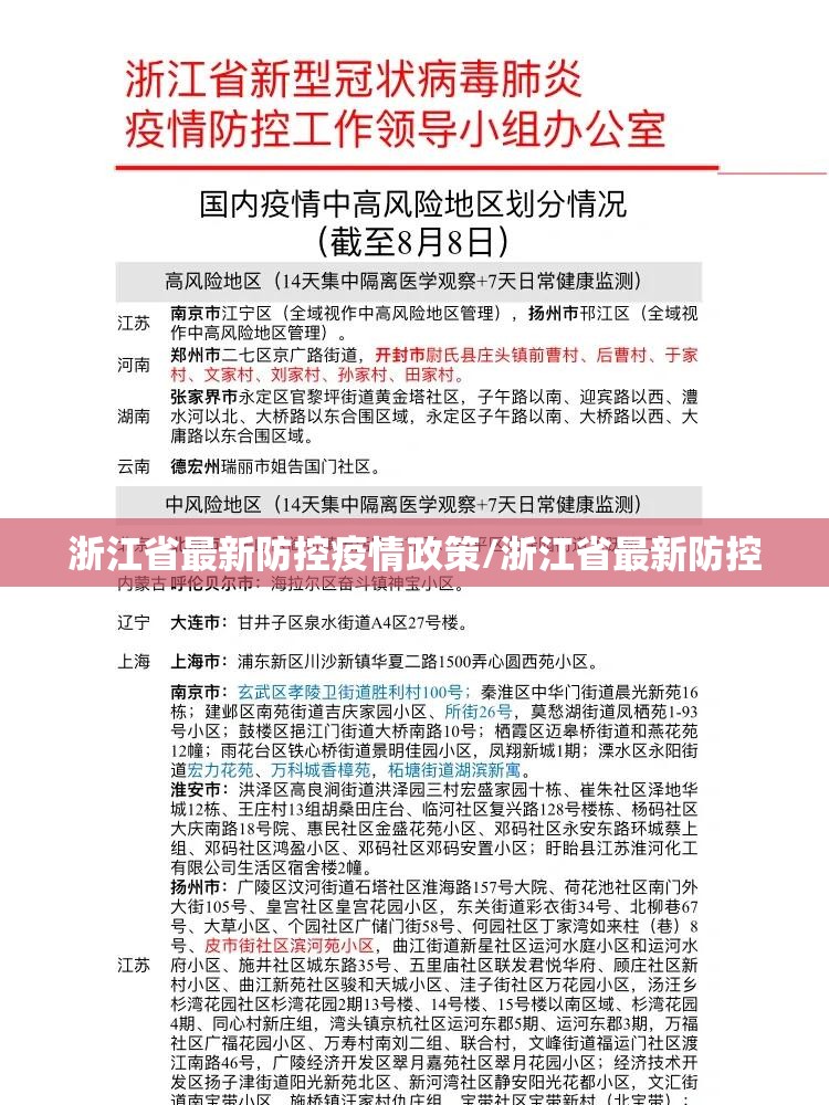 浙江省最新防控疫情政策/浙江省最新防控