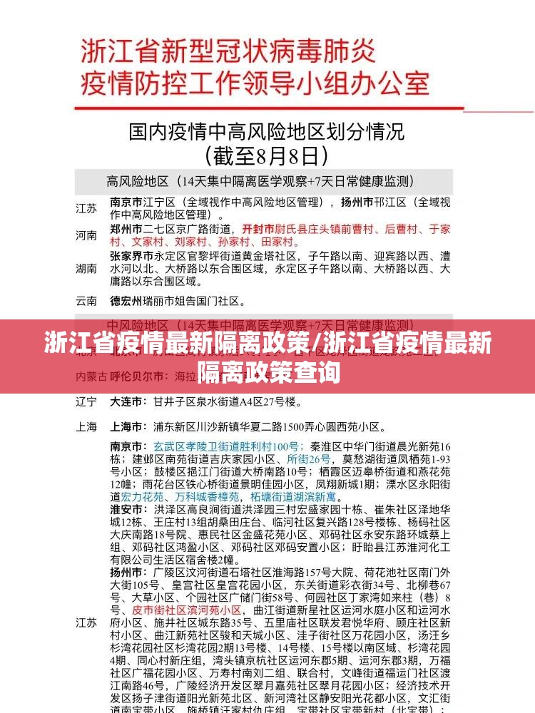 浙江省疫情最新隔离政策/浙江省疫情最新隔离政策查询