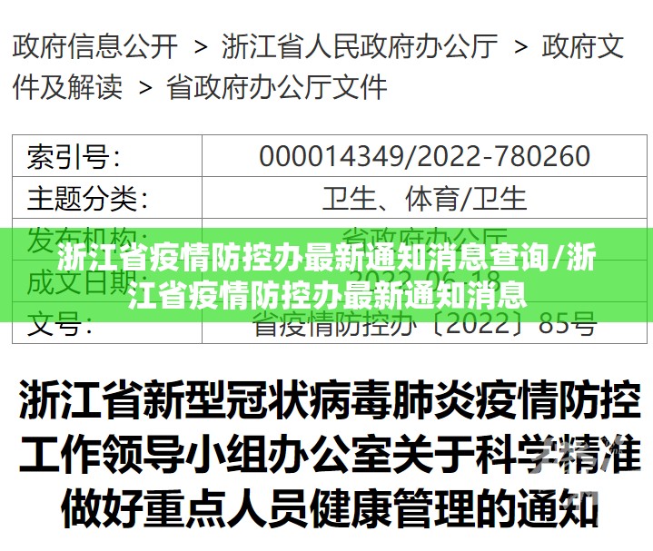浙江省疫情防控办最新通知消息查询/浙江省疫情防控办最新通知消息