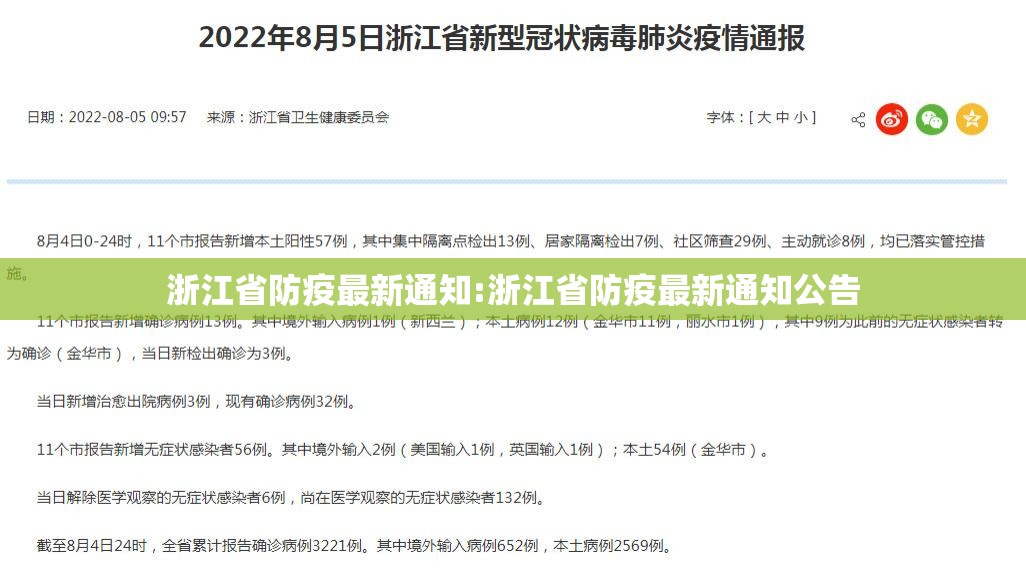 浙江省防疫最新通知:浙江省防疫最新通知公告