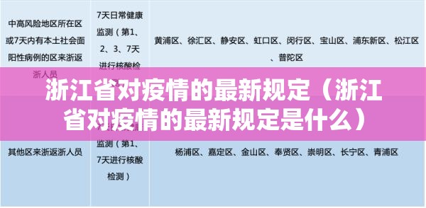 浙江省对疫情的最新规定（浙江省对疫情的最新规定是什么）