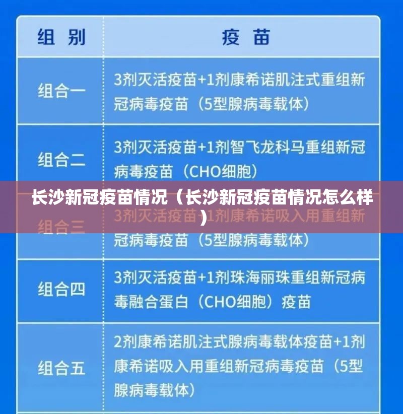 长沙新冠疫苗情况（长沙新冠疫苗情况怎么样）