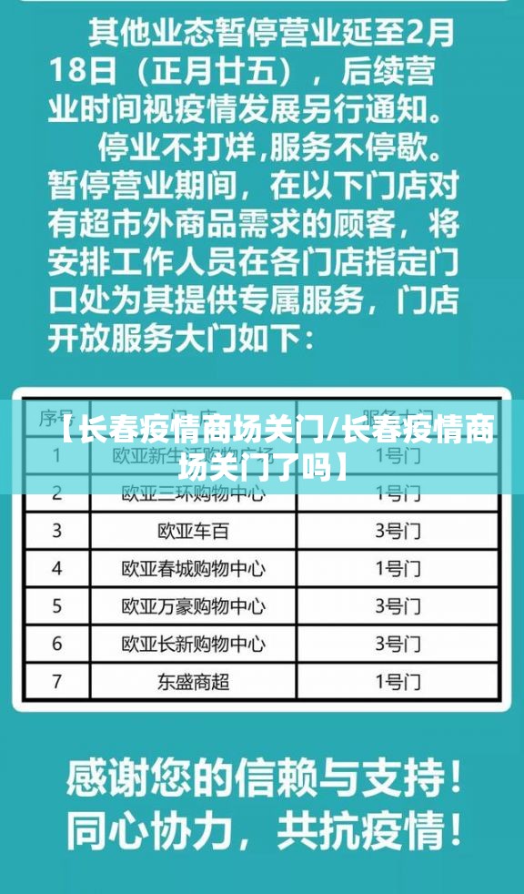 【长春疫情商场关门/长春疫情商场关门了吗】