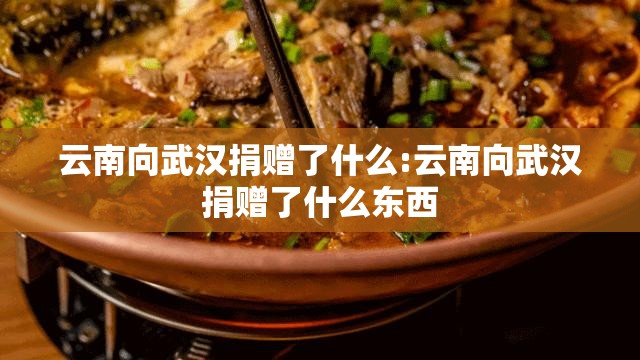云南向武汉捐赠了什么:云南向武汉捐赠了什么东西