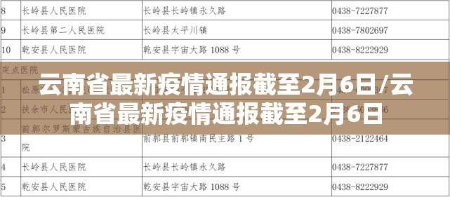 云南省最新疫情通报截至2月6日/云南省最新疫情通报截至2月6日