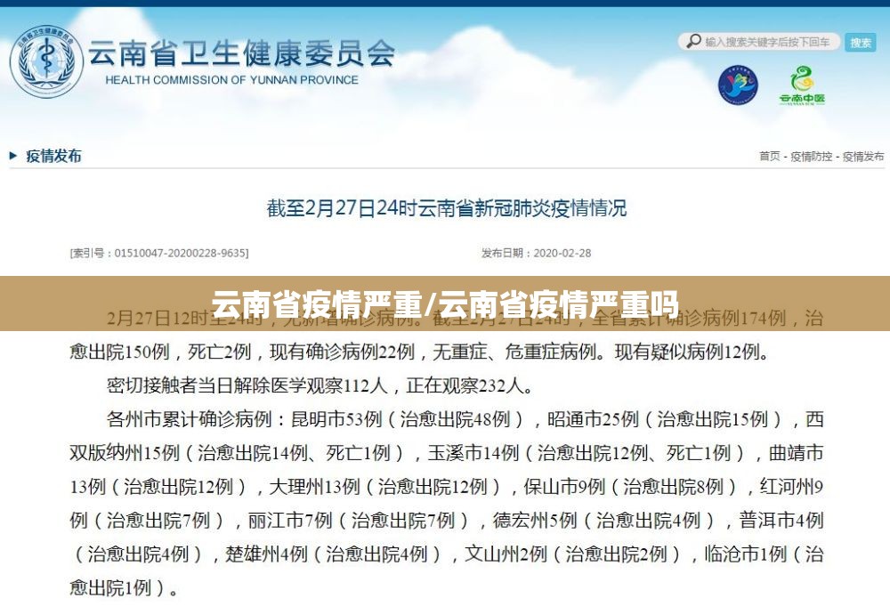 云南省疫情严重/云南省疫情严重吗