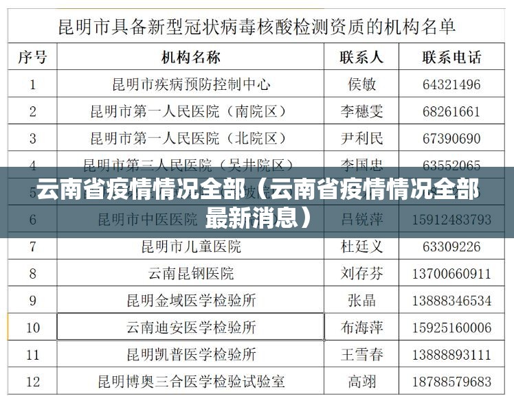 云南省疫情情况全部（云南省疫情情况全部最新消息）