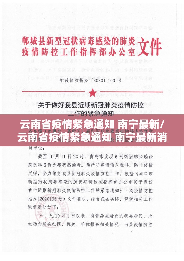 云南省疫情紧急通知 南宁最新/云南省疫情紧急通知 南宁最新消息
