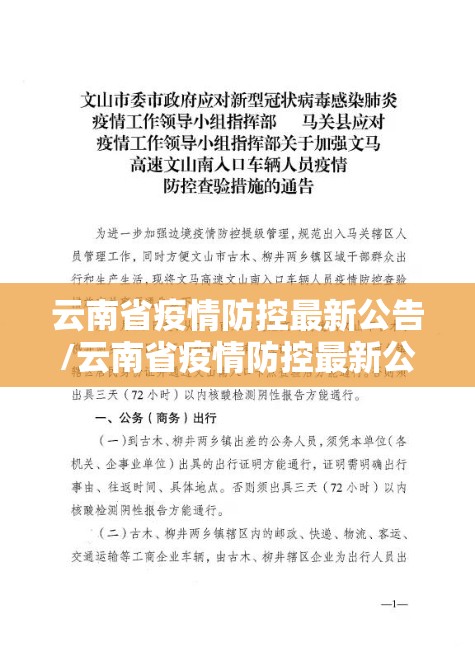 云南省疫情防控最新公告/云南省疫情防控最新公告通知