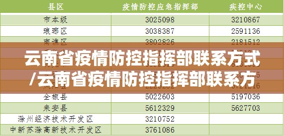 云南省疫情防控指挥部联系方式/云南省疫情防控指挥部联系方式电话