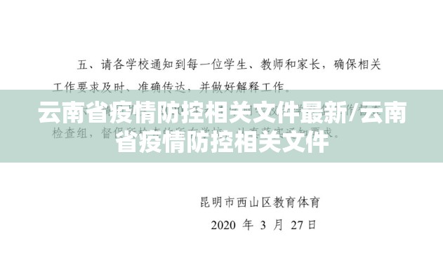 云南省疫情防控相关文件最新/云南省疫情防控相关文件