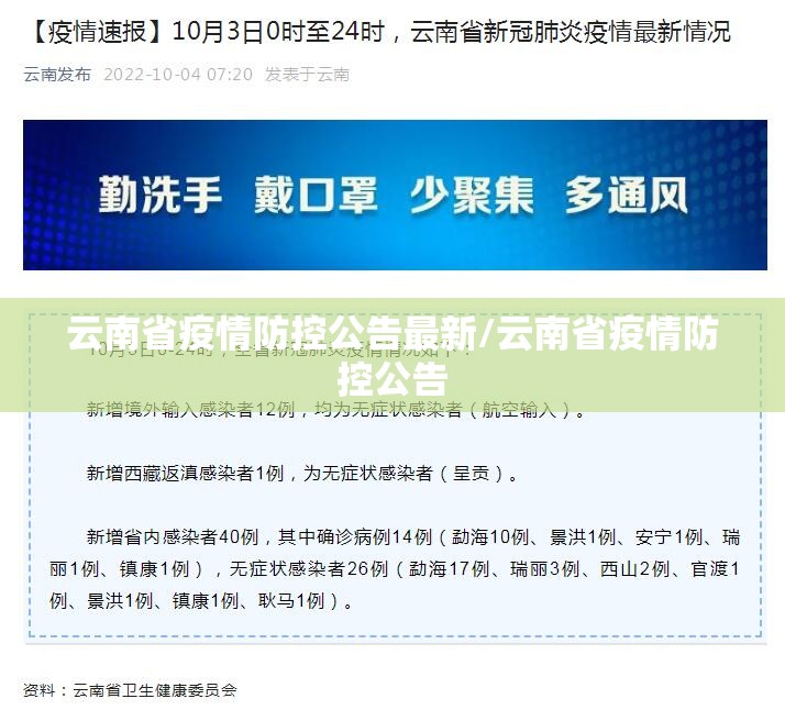 云南省疫情防控公告最新/云南省疫情防控公告