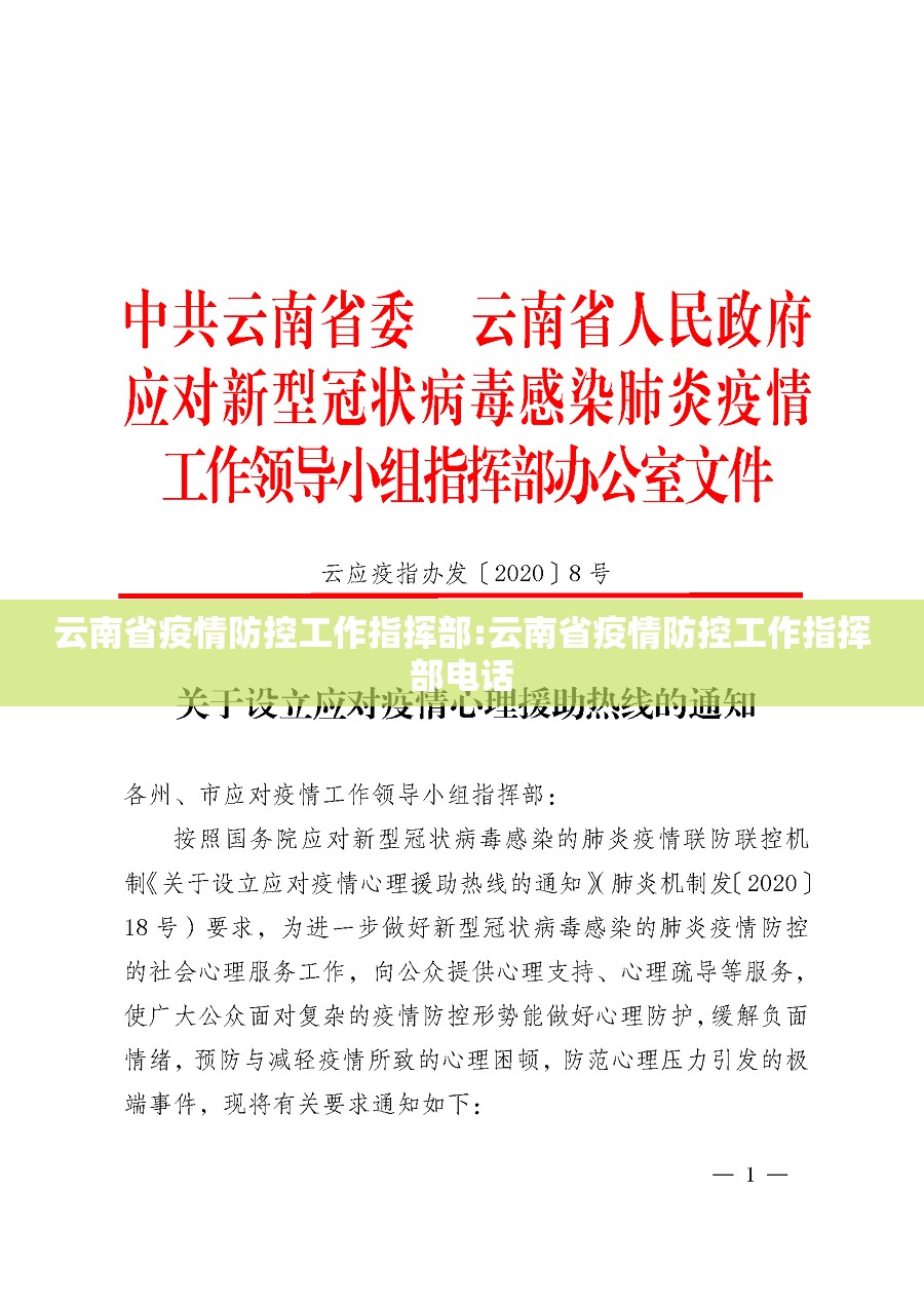 云南省疫情防控工作指挥部:云南省疫情防控工作指挥部电话