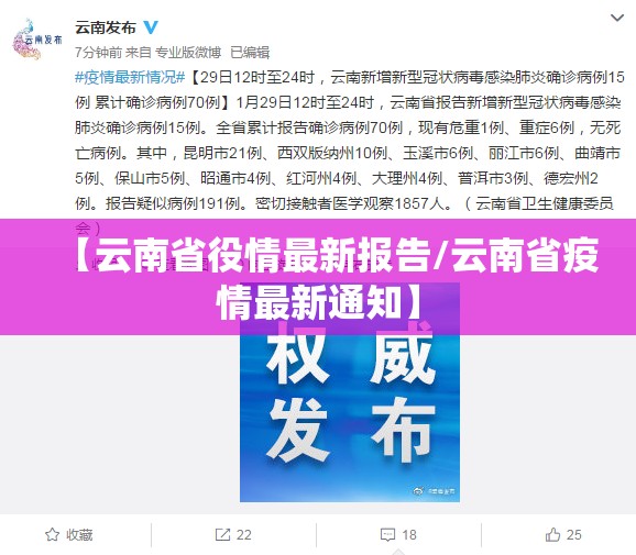 【云南省役情最新报告/云南省疫情最新通知】