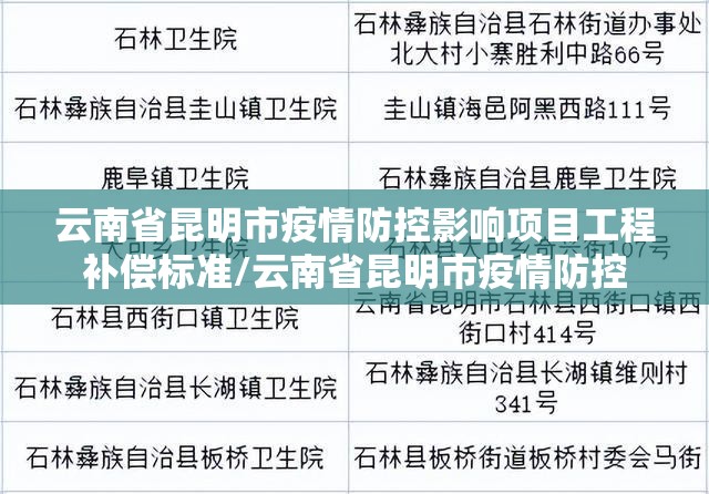 云南省昆明市疫情防控影响项目工程补偿标准/云南省昆明市疫情防控