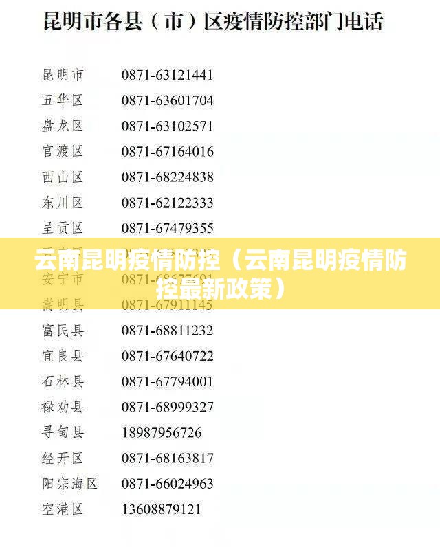 云南昆明疫情防控（云南昆明疫情防控最新政策）