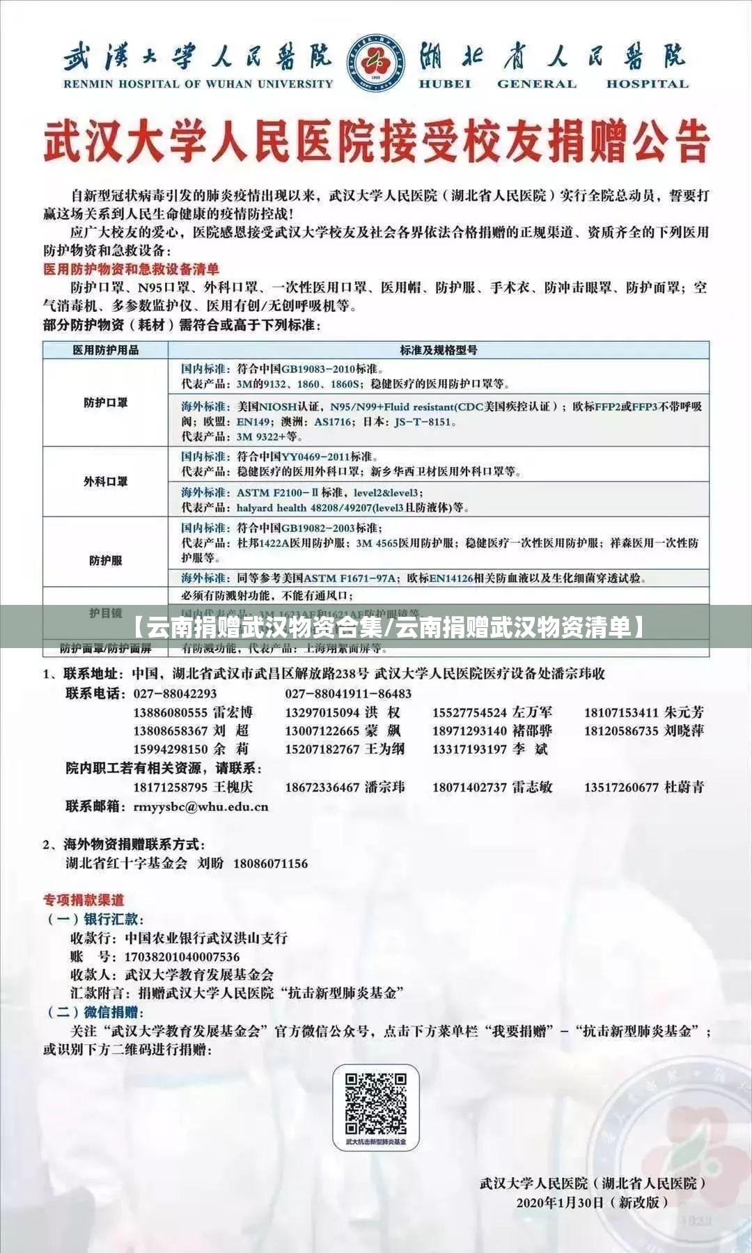 【云南捐赠武汉物资合集/云南捐赠武汉物资清单】